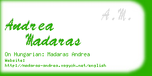 andrea madaras business card